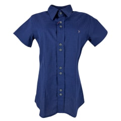 Camisa Feminina Laço Forte Xadrez Manga Curta Ref:3107 - Escolha a cor