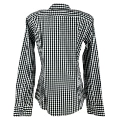 Camisa Feminina Laço Forte Xadrez Preto/ Branco Manga Longa Com Logo Rosa Ref:3107