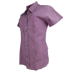 Camisa Feminina Laço Forte Xadrez Rosa Manga Curta Com Logo Rosa Ref: 3107