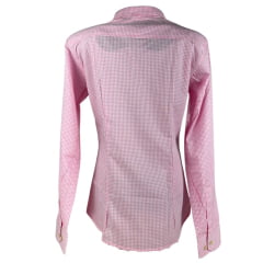 Camisa Feminina Laço Forte Xadrez Rosa Manga Longa Com Logo Rosa Ref:3107