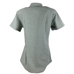 Camisa Feminina Laço Forte Xadrez Verde Manga Curta Com Logo Rosa Ref:3107