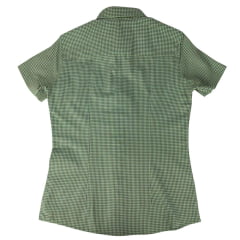 Camisa Feminina Laço Forte Xadrez Verde Manga Curta Com Logo Rosa Ref 3108.1/3108.2