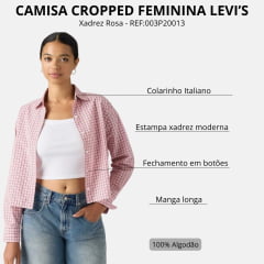 Camisa Feminina Levi's Cropped Harlie Xadrez Rosa Manga Longa REF:003P20013