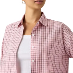 Camisa Feminina Levi's Cropped Harlie Xadrez Rosa Manga Longa REF:003P20013