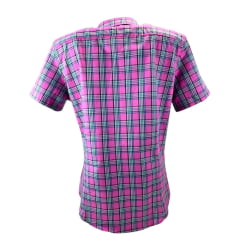 Camisa Feminina Manga Curta Texas Farm Xadrez Rosa/Verde Com Logo Branco Ref.CAFC043