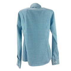 Camisa Feminina Minuty Manga Longa Xadrez Azul Claro/Verde Branco Ref:2610