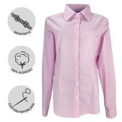 Camisa Feminina Minuty Manga Longa Xadrez Ref: 2610 - Escolha a cor