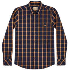 Camisa Feminina MX 72 Country Flame Manga Longa Xadrez Azul Marinho/Laranja - Ref:26041