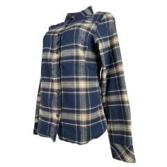 Camisa Feminina MX 72 Manga Longa Flanelada Mista Bege E Azul Marinho Ref:24060