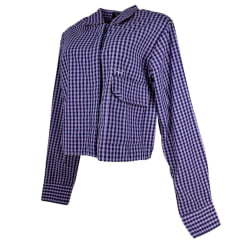 Camisa Feminina Os Moiadeiros Cropped Xadrez Lilás Manga Longa CFC 03