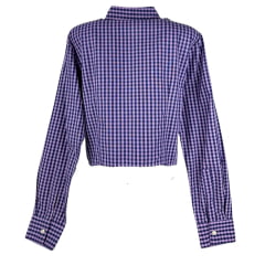 Camisa Feminina Os Moiadeiros Cropped Xadrez Lilás Manga Longa CFC 03