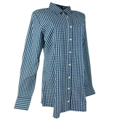 Camisa Feminina Os Moiadeiros Xadrez Azul Ciano Manga Longa - CFML 2099