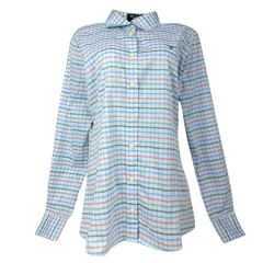 Camisa Feminina Os Moiadeiros Xadrez Azul Claro Manga Longa - CFML 2109