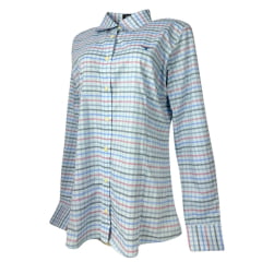 Camisa Feminina Os Moiadeiros Xadrez Azul Claro Manga Longa - CFML 2109