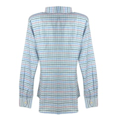 Camisa Feminina Os Moiadeiros Xadrez Azul Claro Manga Longa - CFML 2109