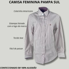 Camisa Feminina Pampa Sul Manga Longa Listrado - Ref. 16081