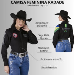 Camisa Feminina Radade Manga Longa Bordada New Barretos Ref: 3375