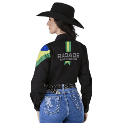 Camisa Feminina Radade Manga Longa Bordada New Barretos Ref: 3375