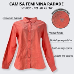Camisa Feminina Radade Salmão com Strass - Ref. ML GLOW