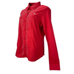 Camisa Feminina Radade Vermelho com Strass - Ref. ML GLOW