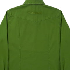 Camisa Feminina Radade YL Stone Verde Com Dois Bolsos Manga Longa
