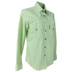 Camisa Feminina Texas Farm Xadrez Verde Limão Com Bolsos Ref: CAF 114