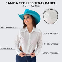 Camisa Feminina Texas Ranch Cropped Com Strass R. TR05/TR10 - Escolha a cor