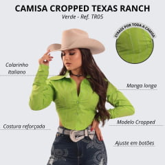 Camisa Feminina Texas Ranch Cropped Com Strass R. TR05/TR10 - Escolha a cor