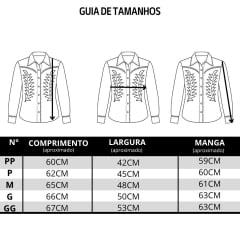 Camisa Feminina Turkese Lainey Manga Longa Off White Marrom Bordado Tachinhas Dourado Velho Ref:TS06606