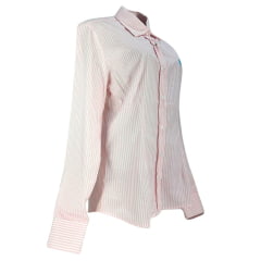 Camisa Feminina TXC Custom Manga Longa Rosa Bordado Azul Listrado - Ref: 12242L