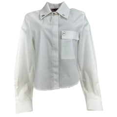 Camisa Feminina West Dust Cropped Fay Branca Manga Longa Com Pingente Na Gola Ref:CA29540
