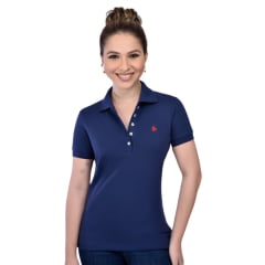 Camisa Polo Feminina BF///MS Manga Curta Azul Marinho Ref.CP053