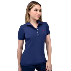 Camisa Polo Feminina BF///MS Manga Curta Azul Marinho Ref.CP053