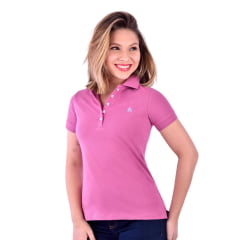 Camisa Polo Feminina BF///MS Manga Curta Rosa Romance Ref.CP081