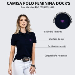Camisa Polo Feminina Dock's Manga Curta Piquet Elastic R.05202051