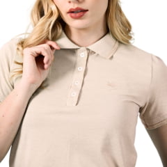 Camisa Polo Feminina Miss Country Brisa Off White Manga Curta - REF: 003342