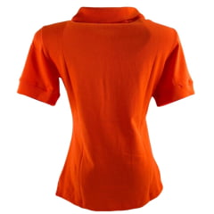 Camisa Polo Feminina Os Moiadeiros Laranja Com Logo Bordada Ref.CPF42