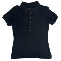 Camisa Polo Feminina Os Moiadeiros Preto Com Logo Bordado Preto Ref:CPF47