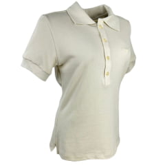 Camisa Polo Feminina Os Moiadeiros Off White Com Logo Bordado em Off White Ref.CPF39