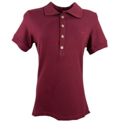 Camisa Polo Feminina Os Moiadeiros Vinho Com Logo Bordada em Vinho Ref.CPF38