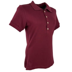 Camisa Polo Feminina Os Moiadeiros Vinho Com Logo Bordada em Vinho Ref.CPF38