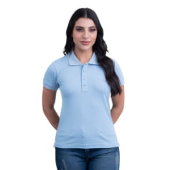 Camisa Polo Feminina Texas Farm Manga Curta Com Logo Bordado R: CPF004 - Escolha a cor