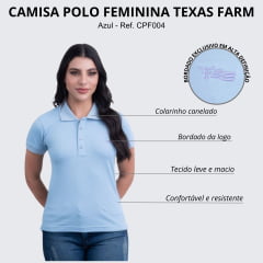 Camisa Polo Feminina Texas Farm Manga Curta Com Logo Bordado R: CPF004 - Escolha a cor