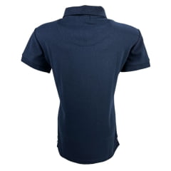 Camisa Polo Feminina TXC Azul Marinho Custom Slim Com Logo Bordada em Azul Ref.27216