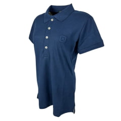 Camisa Polo Feminina TXC Custom Manga Curta Azul Marinho Com Bordado