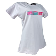 Camiseta Babylook Feminina Texas Farm Rosa Bebê Manga Curta Com Logo Quadrados Ref: Cf271