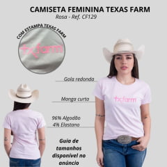 Camiseta Babylook Feminina Texas Farm Rosa Manga Curta Com Logo Em Pink Ref:CF129