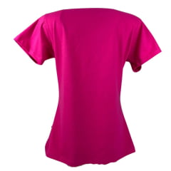 Camiseta Babylook Feminina Texas Farm Rosa Pink Manga Curta Com Logo Grande Laranja Ref: CF273
