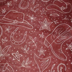 Camiseta Feminina Turkese De Tule Texas Holdem Manga Longa E Gola Bordô Estampado Ref:BL11504