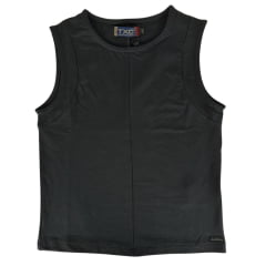 Camiseta Cropped Feminino TXC Gola Redonda Malha Com Plaquinha Preto Ref:51115